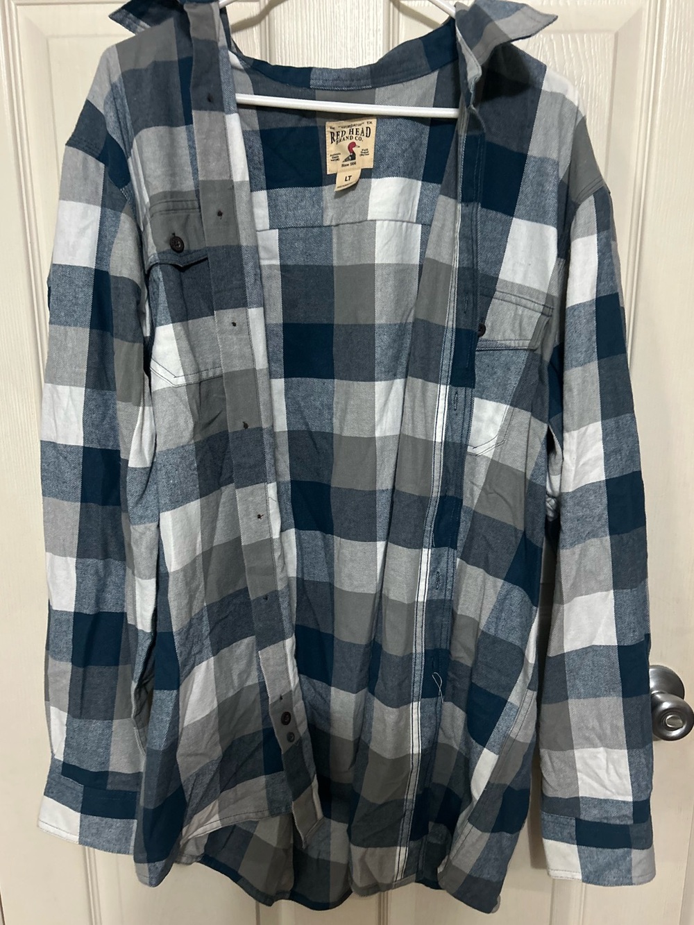 RedHead Blue and Gray Plaid Men's Shirt